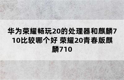 华为荣耀畅玩20的处理器和麒麟710比较哪个好 荣耀20青春版麒麟710